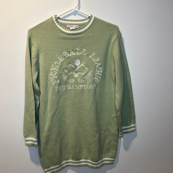 Sincerely Jules Sage Green Women Crewneck Pickleball Sweater size XS - Picture 3 of 5
